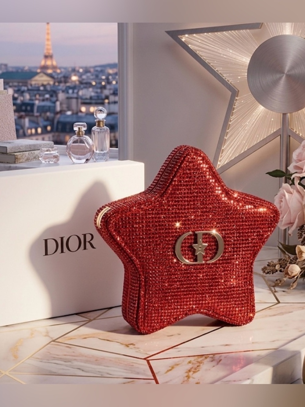 Dior Red Star Sequin Pouch 2026  Lunar New Year Exclusive New in Box AMAZING🌸